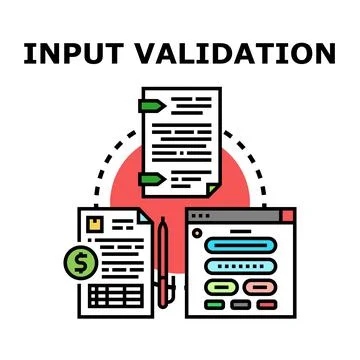 Input validation process securing data and protecting information Stock Illustration
