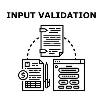 Input validation process securing data and protecting information Stockillustratie