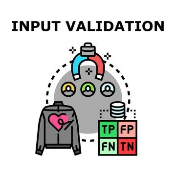 Input validation process verifying data security integrity Stock Illustration