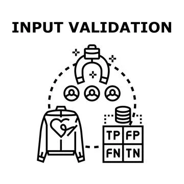 Input validation process verifying data security integrity Stock Illustration