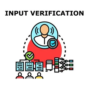 Input verification process detecting security data breach イラスト素材