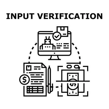Input verification process for financial and data security Stockillustratie