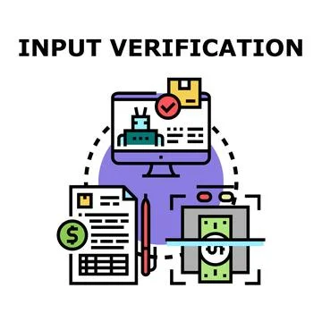 Input verification process for financial and data security Stock Illustration