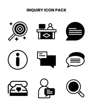 Inquiry DuoTone Icons Pack Stock Illustration