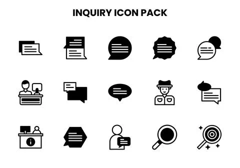 Inquiry DuoTone UI Icons Pack Stock Illustration