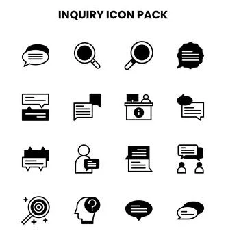Inquiry DuoTone Vector Icons Pack Illustrazione stock