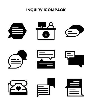 Inquiry DuoTone Vector Icons Pack Stock Illustration