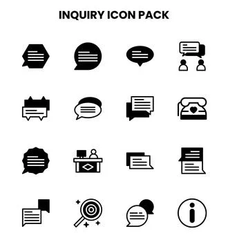 Inquiry DuoTone Vector Icons Pack Stock Illustration
