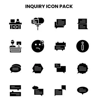 Inquiry Glyph Icons Pack Illustrazione stock