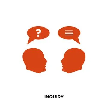 Inquiry icon isolated on white background for your web, mobile and app design Illustrazione stock