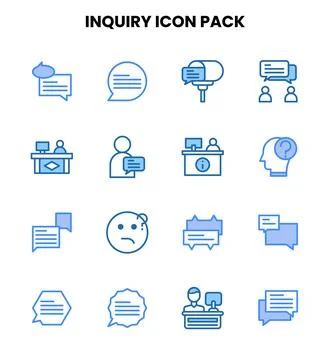 Inquiry Two Colour Bundle Icons Pack Stock Illustration