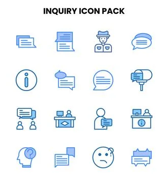 Inquiry Two Colour Bundle Icons Pack Ilustração Stock