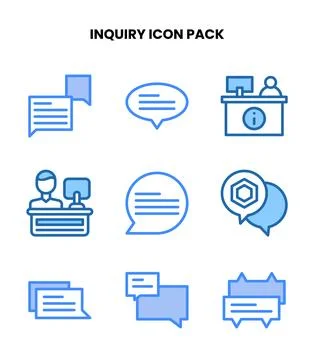Inquiry Two Colour Design Icons Pack イラスト素材