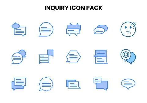 Inquiry Two Colour Set Icons Pack 스톡 일러스트
