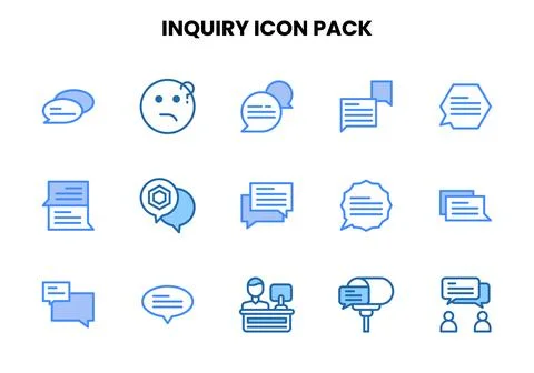 Inquiry Two Colour Set Icons Pack 스톡 일러스트