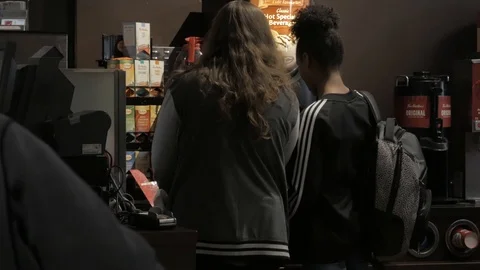 Inquisitive kids at self serve Vídeo Stock 87052572