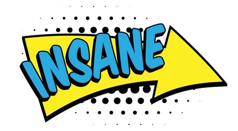 INSANE Comic Book Pop Art Halftone Arrow Graphic イラスト素材