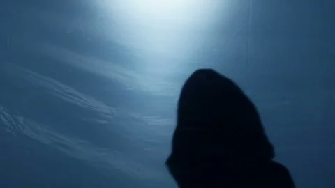 Insane serial killer murdering victim with axe, terrible nightmare, slow motion Stock Footage 72541373