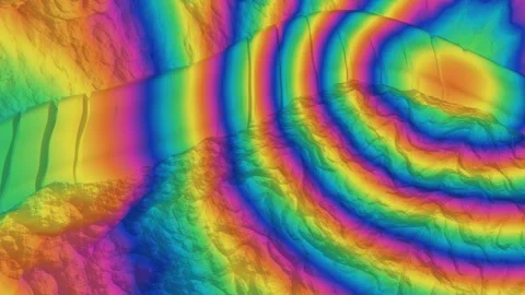 InSAR Glacier Ice Flow Fringes Surface Velocity Radar Interferometry Oblique Stock Footage 343367714