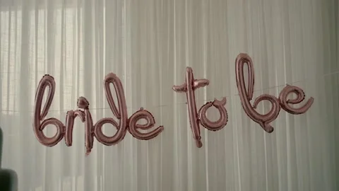 Inscription from balloons bride to be Video stock 220133784