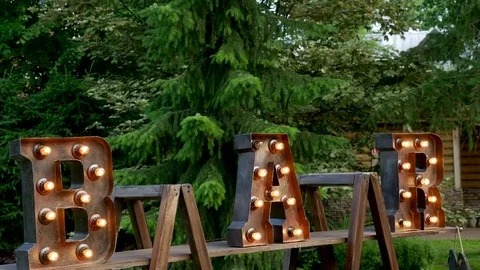 Inscription bar made of iron Stock Footage