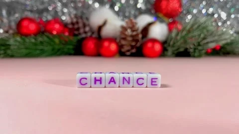 The inscription chance on plastic cubes, stop motion animation Stock Footage 256200742