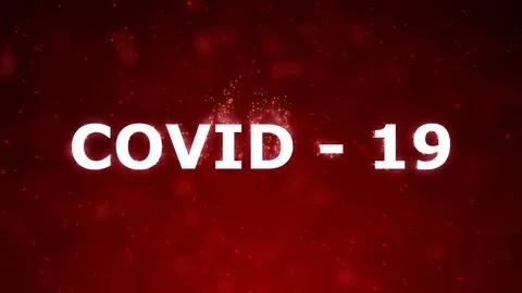 Inscription COVID-19 on red particles for asian flu outbreak background. Stock Footage 127505341