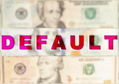 Inscription default on background of dollars Photos