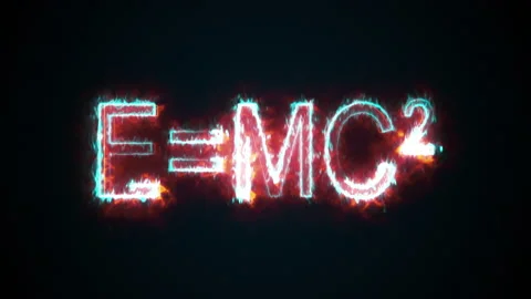 Inscription E mc2, computer generated. 3d rendering of Albert Einsteins physical Stock Footage 132122582