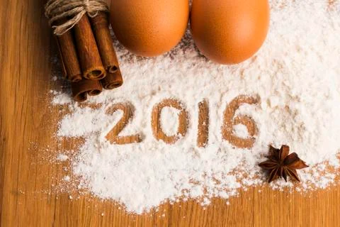 The inscription on the flour 2016 Stock Photos