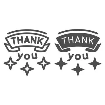 Inscription Gratitude line and solid icon, thankfullness appreciation concept Stock Illustration