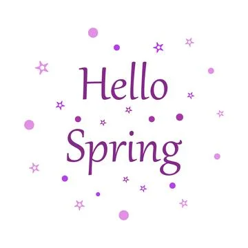 Inscription hello spring, vector. Stock Illustration