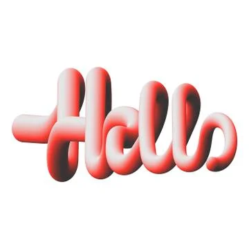 The inscription Hello on a white background. Vector template Stock Illustration