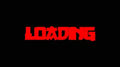 With the inscription loading, red on a black background, animation, backligh Stock Footage 164320329