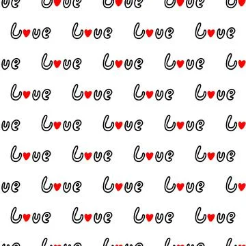 The inscription love seamless pattern. Vector illustration Stock Illustration