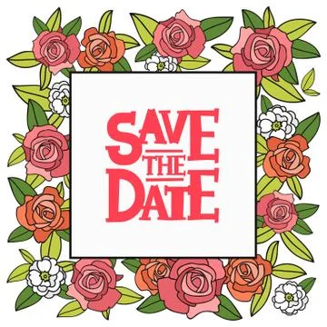 Inscription Save the date in the square Stock Illustration