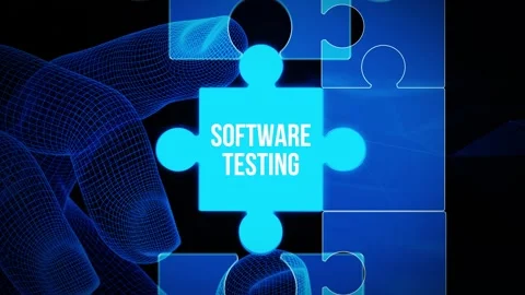 Inscription SOFTWARE TESTING on the virtual display. Business, modern techn.. Stock Footage 280975081