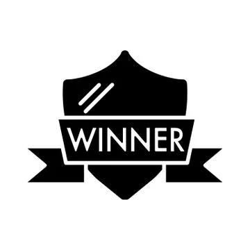 Inscription winner solid icon. vector illustration isolated on white. glyph 스톡 일러스트