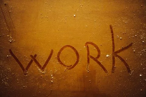 Inscription work on dust 库存照片