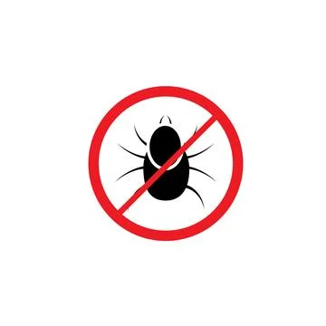 Insect and pest control alert. Mites or ticks are not allowed Stock Illustration
