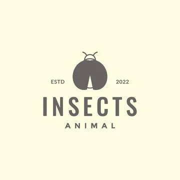 Insect animal ladybug simple shape hipster logo design vector Stock Illustration