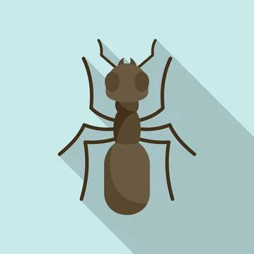 Insect ant icon, flat style Illustrazione stock