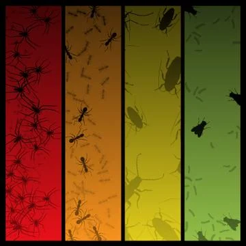 Insect banners Stock Illustration