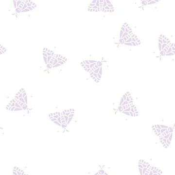 Insect boho glyph seamless pattern Stock Illustration