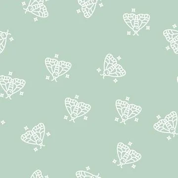 Insect boho line seamless pattern Illustrazione stock