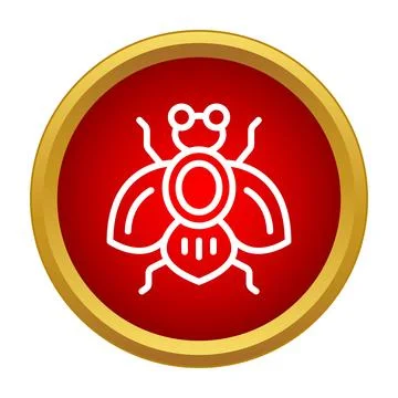 Insect bug beetle icon in golden frame Illustrazione stock