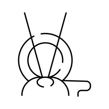 Insect bug head with long antennae line art イラスト素材