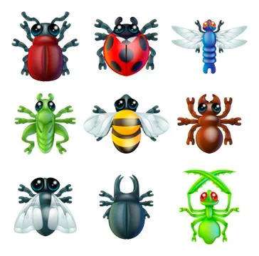 Insect bug icons Stockillustratie