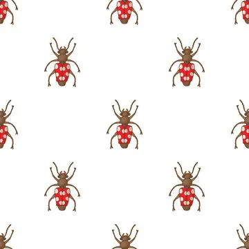 Insect bug pattern seamless vector Illustrazione stock