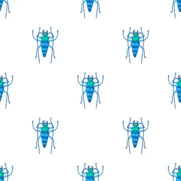 Insect bug pattern seamless vector Illustrazione stock